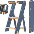 Foldable Step Stool Toddler Tower - Compact Folding Kitchen Helper