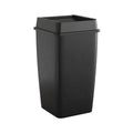 50 Gallon Black Square Commercial Trash Can with Lid - Durable