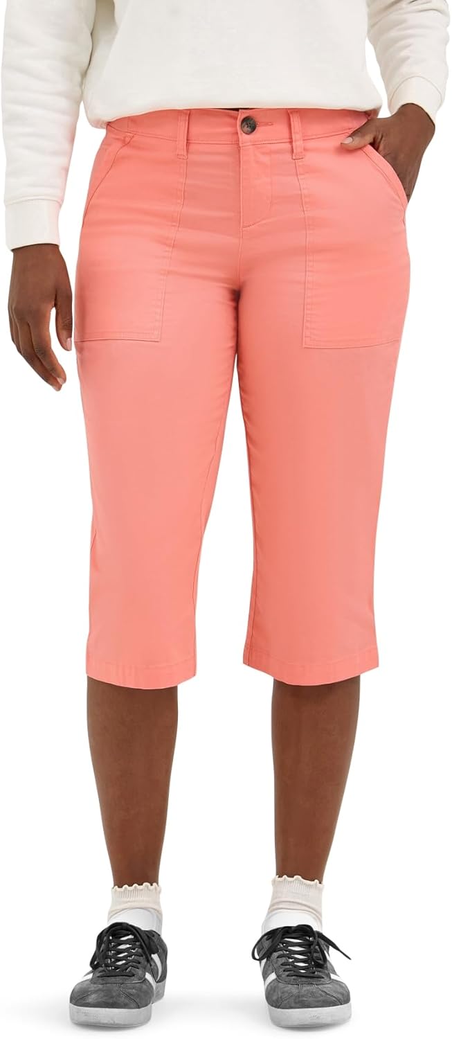 Lee Women's Ultra Lux Comfort Flex-to-Go Utility Skimmer Capri Pants