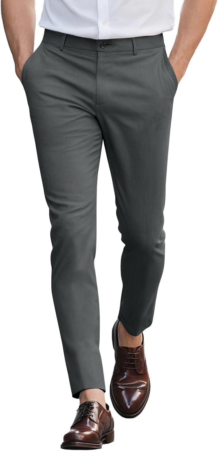 GINGTTO Mens Dress Pants Slim Fit Stretch Chino Pants Review