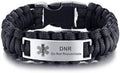 LF Mens Stainless Steel Pacemaker Medical Alert Paracord Bracelet