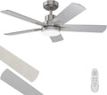 Ceiling Fan with Light 42-in Nickel - Reversible DC Quiet Remote