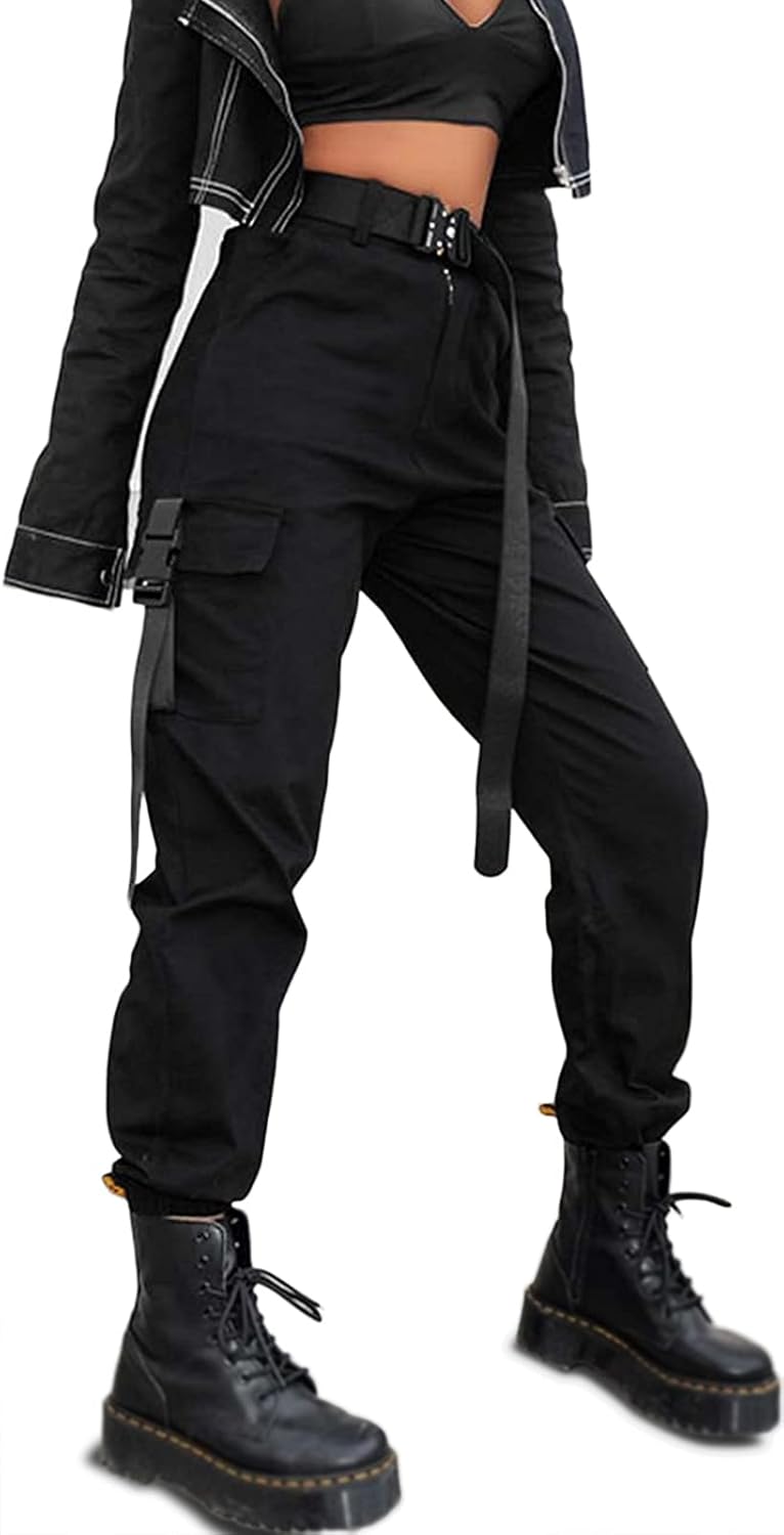 BEJONS Womens Relaxed Fit High Waist Cargo Pants for Comfort