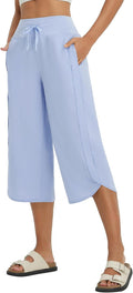 women's capri pants wide leg athletic yoga capris - breathable UPF 50