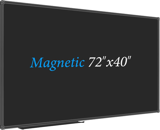 Magnetic Chalkboard 72 x 40 Inch with Black Aluminum Frame