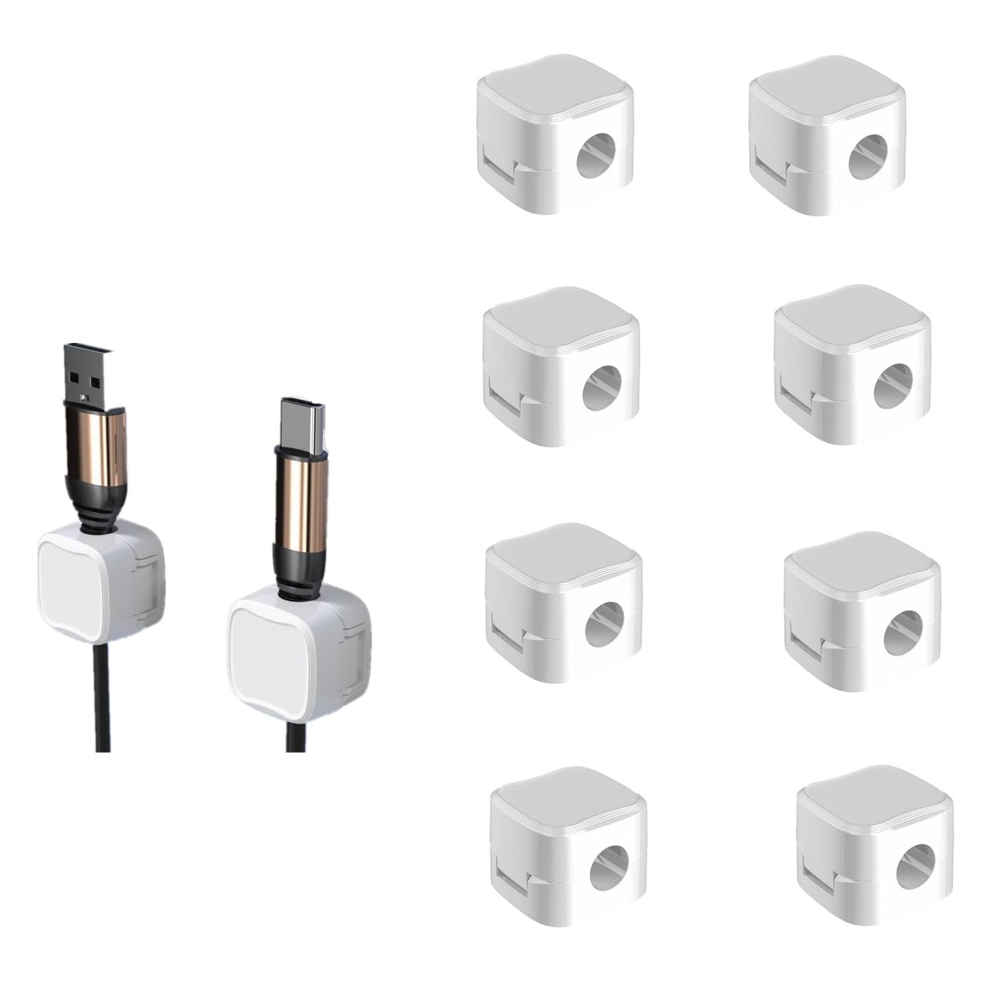 SHKI Magnetic Cable Clips - Tangle-Free Desk Organization