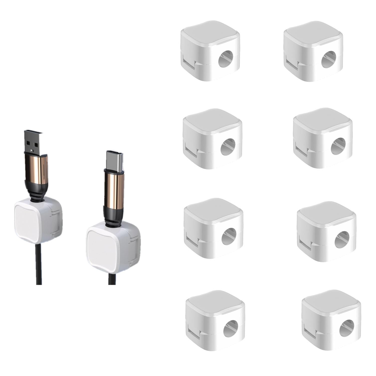 SHKI Magnetic Cable Clips - Tangle-Free Desk Organization