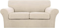 Turquoize 3 Piece Sofa Covers for 2 Cushion Couch Slipcover - Biscotti