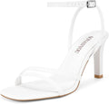 Heeled Sandals for Women Strappy Square Open Toe High Heels - Dressy
