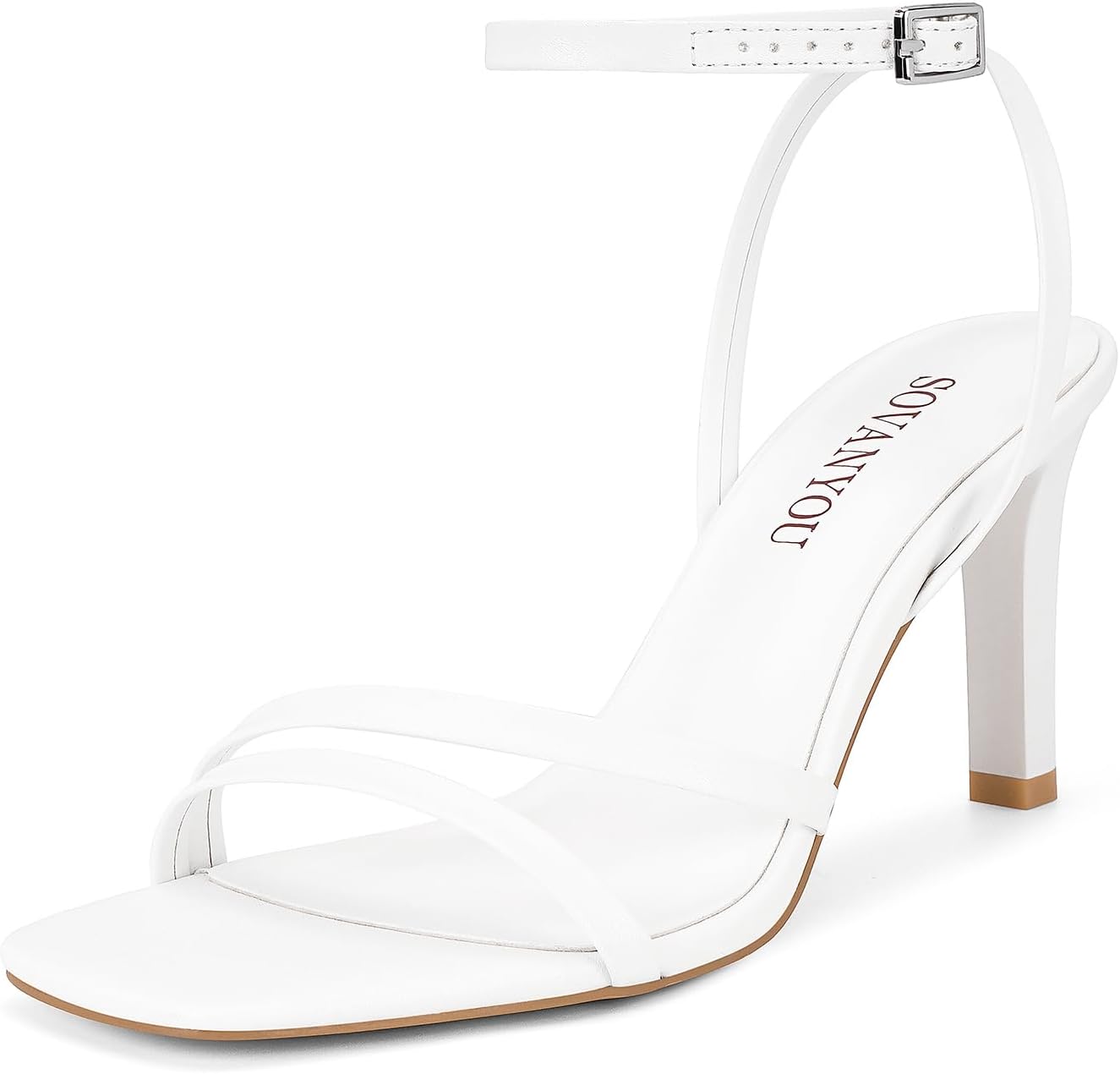 SOVANYOU Heeled Sandals for Women with Strappy Design