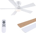 46in Flush Mount Ceiling Fan with Lights - Quiet Dimmable Design