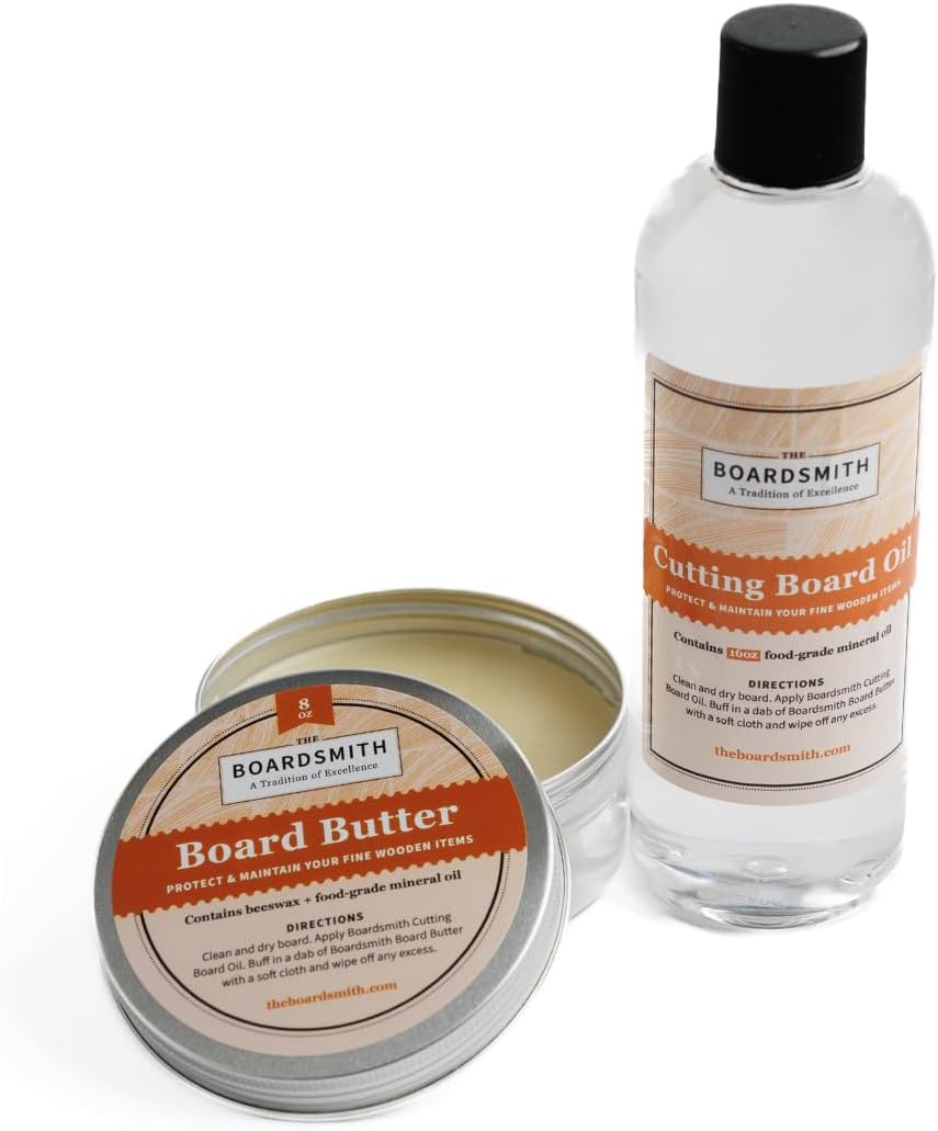 Premium Cutting Board Oil and Board Butter Set for Wood Care