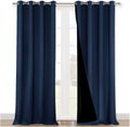 NICETOWN 100% Blackout Blinds Navy Blue Curtains - True Light Block