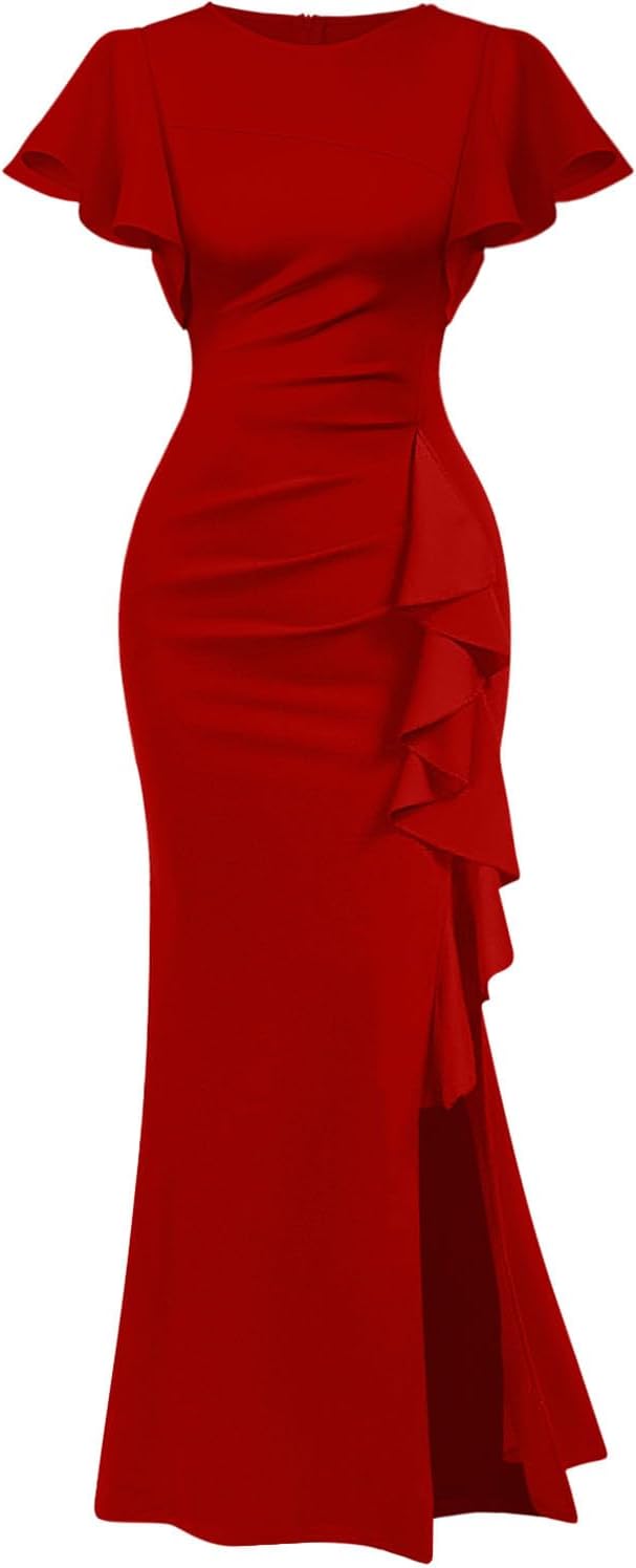 Memoriesea Women's Elegant High Split Bodycon Mermaid Dress