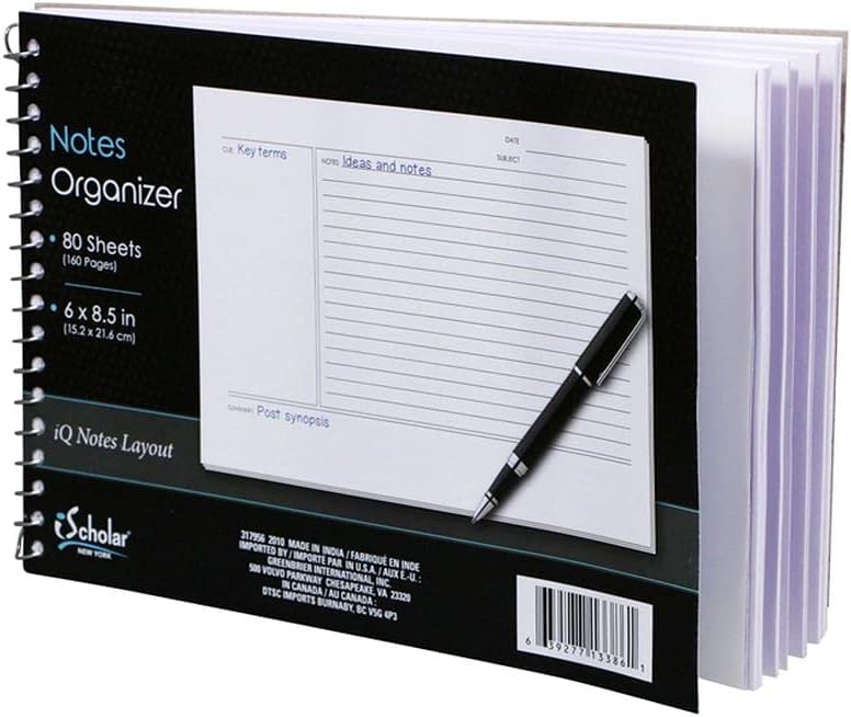 iQ Notes Tablet: 80 Spiral-Bound Sheets - Classroom Essential!