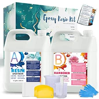 Resinfans Epoxy Resin 1 Gallon Kit for Crystal Clear Crafts