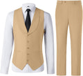 Mens 2 Pieces Suits Vest Pants Set Slim Fit Wedding Groomsmen Suit