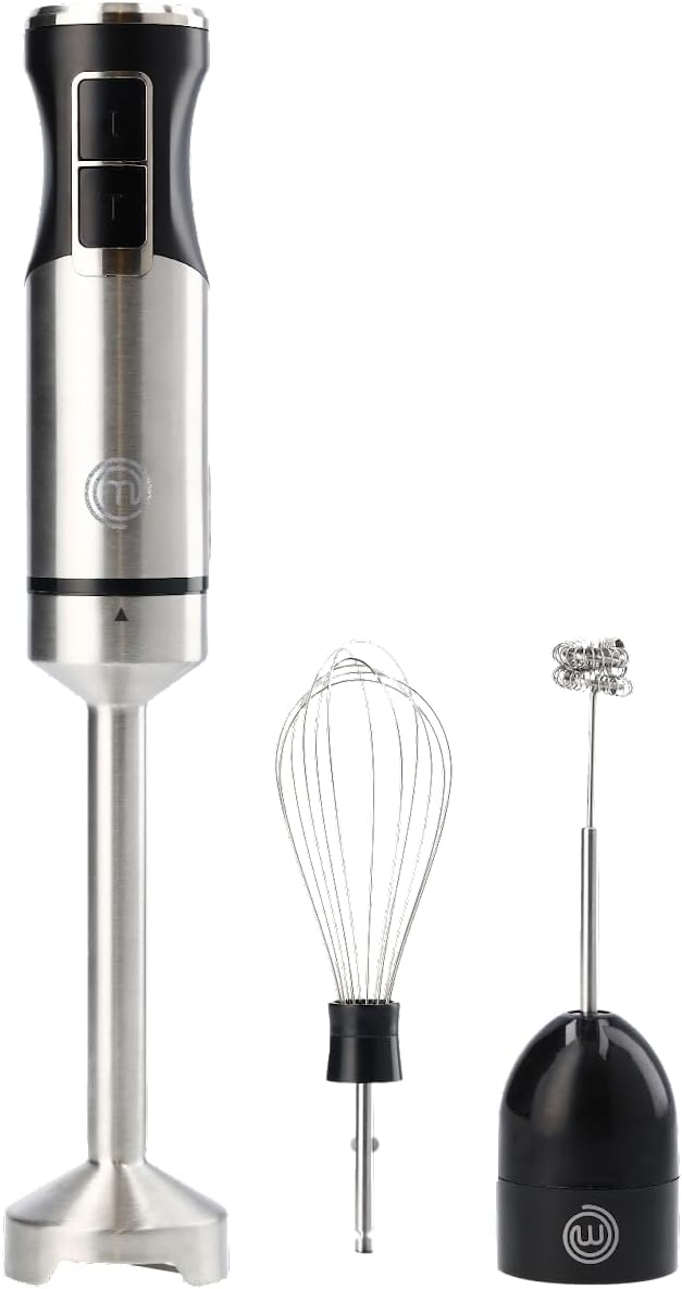 MasterChef Immersion Blender with Whisk & Frother Attachments