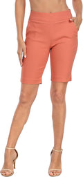 Women's Pull On Bermuda Shorts Mid Rise 10ft Inseam - Pockets