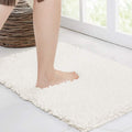 Walensee 44 x 24 in Ivory Bathroom Rug - Plush Chenille Bath Mat