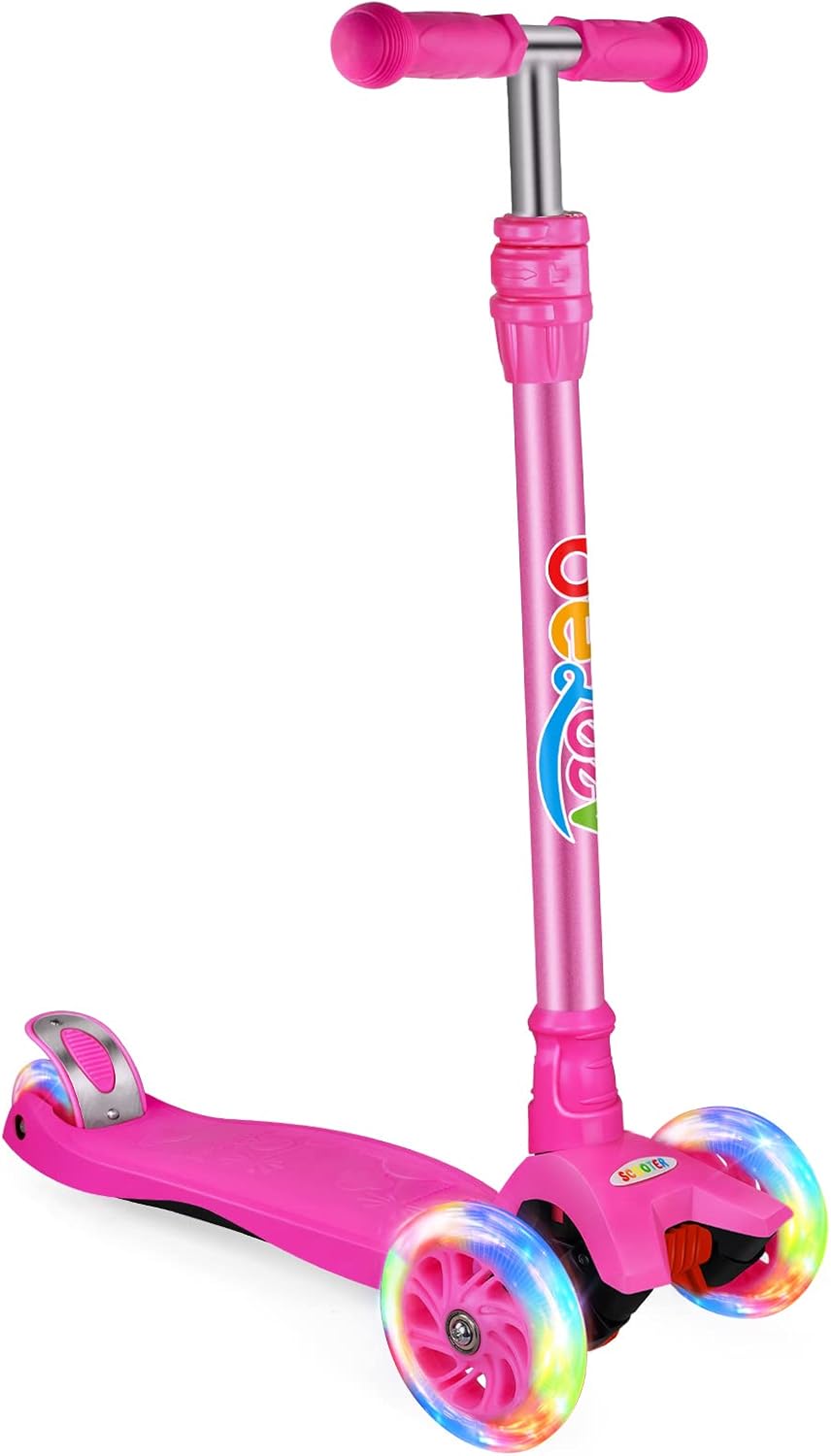 BELEEV 3 Wheel Kick Scooter for Kids with Adjustable Height