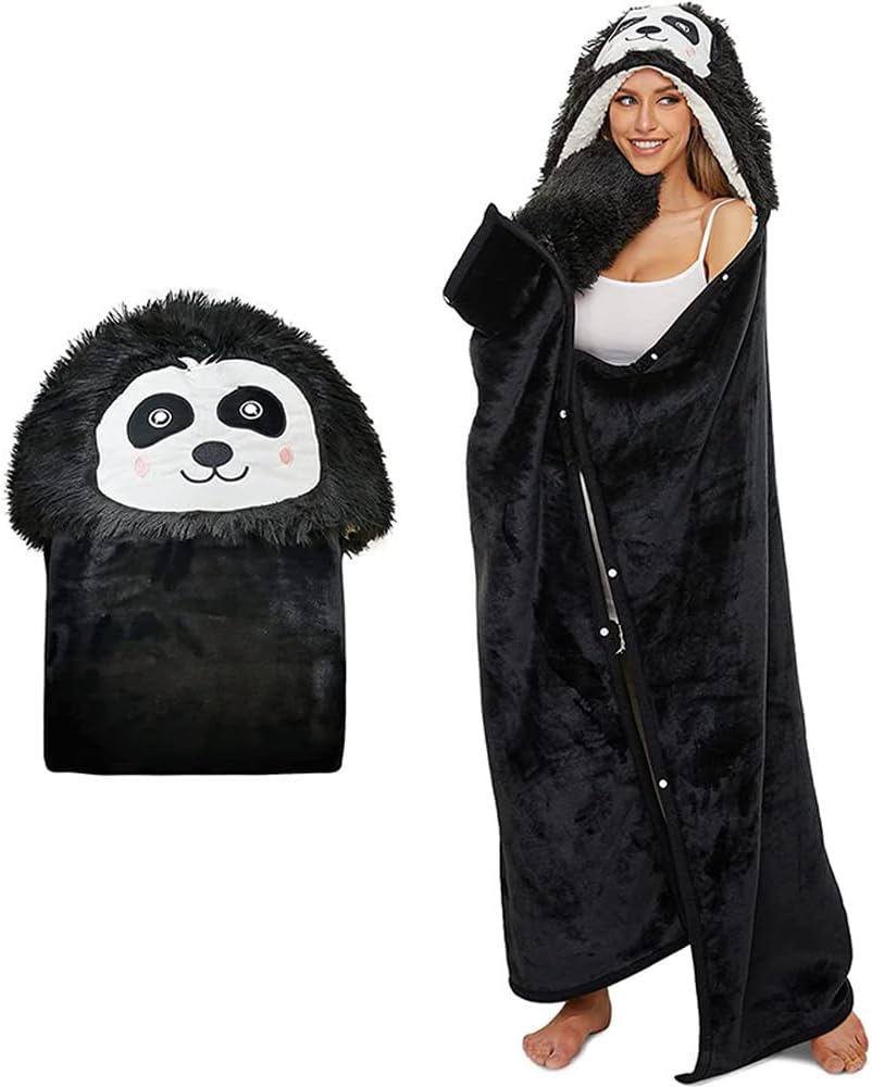 Cute Panda Hooded Blanket - Cozy Comfort!