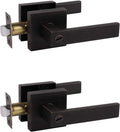 Probrico Privacy Lever Door Handles 2 Pack - Heavy Duty Oil Rubbed