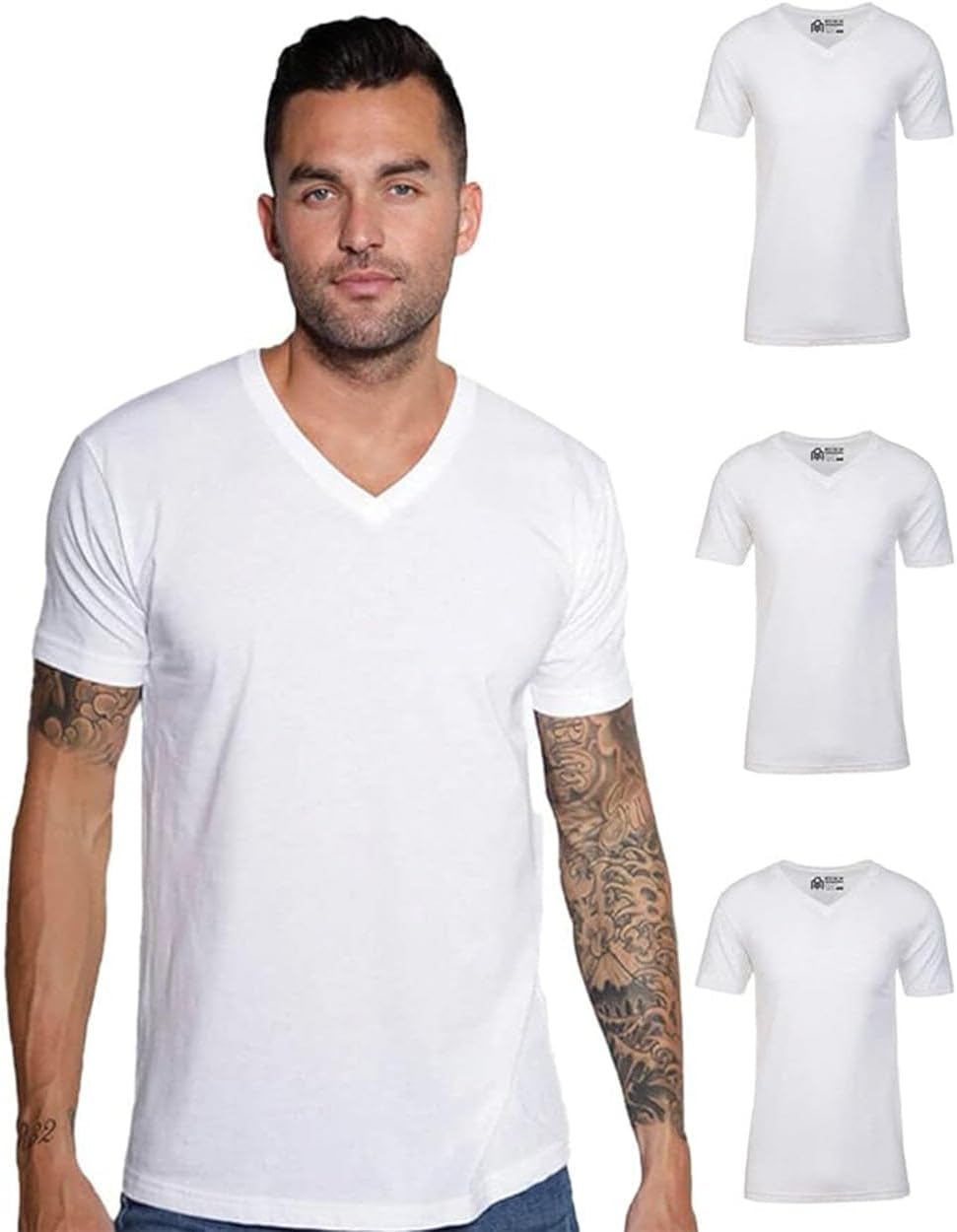 Premium V Neck T Shirts for Men - Modern Fitted Tees S - 2XL