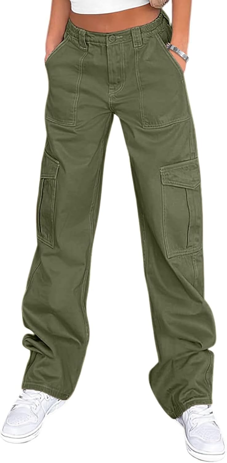Lepunuo Cargo Pants for Women High Waisted Baggy Style