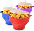 Collapsible Microwave Popcorn Bowl Set of 3 - Space-Saving Reusable