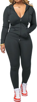 PINSV Women Two Piece Outfits Workout Sets - Slim Fit Activewear