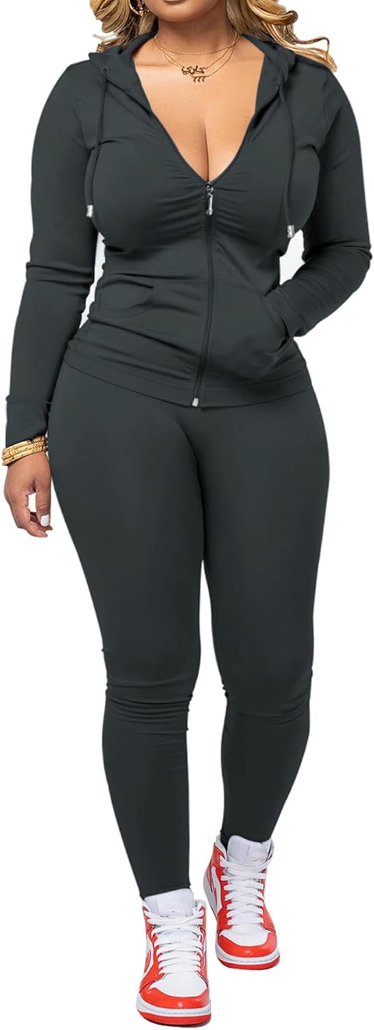 PINSV Women Two Piece Outfits for Workout and Casual Wear