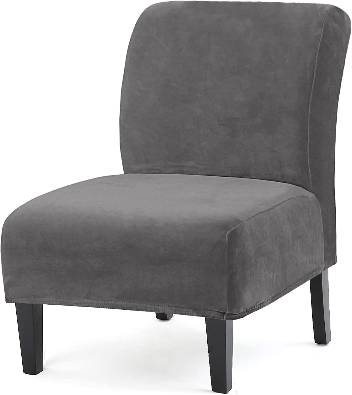 Ultra-Soft Velvet Slipper Chair Cover - Grey