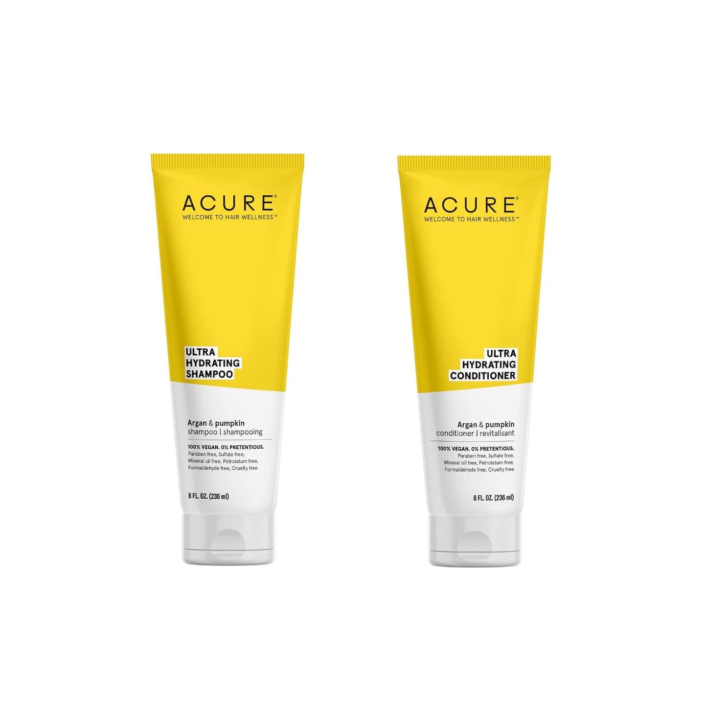 Hydrating Vegan Hair Duo - Argan & Pumpkin - Moisturizing - 8oz x 2 - Acure
