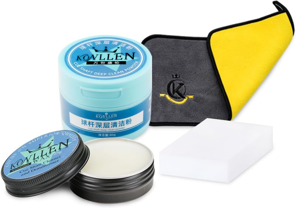 KONLLEN Billiards Cue Towel and Cleaning Set for Pool Cues