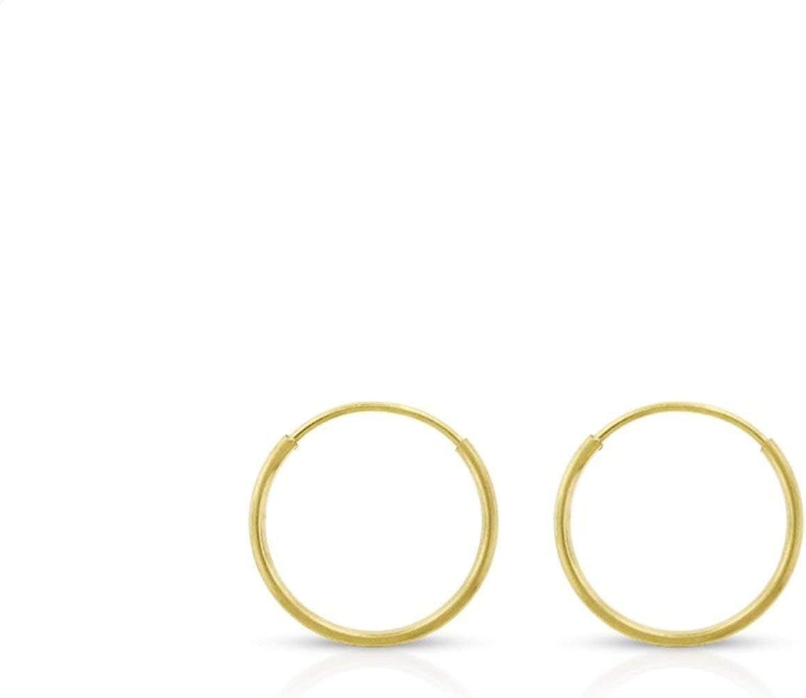 14k Solid Gold Endless Hoop Earrings for Everyday Elegance