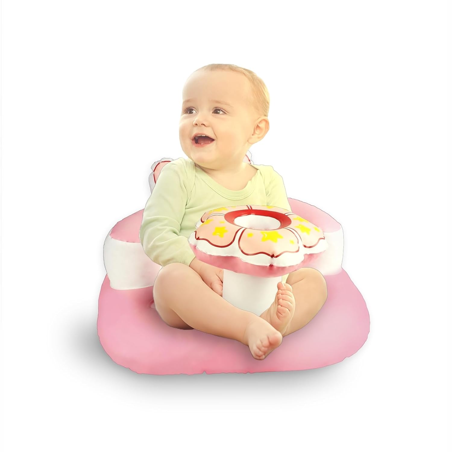 PEEKO Inflatable Baby Seat with Built-In Pump - Princess Pink