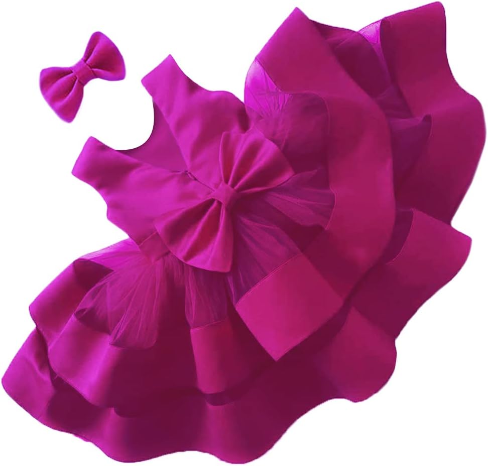 3M-6T Baby Girl Ruffle Lace Backless Pageant Dress for Parties