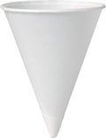 Solo 4 oz White Paper Cone Cups Case of 5000 - Durable Disposable