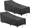 Outdoor Waterproof Patio Chaise Lounge Chair Cover - 2-Pack Heavy Duty