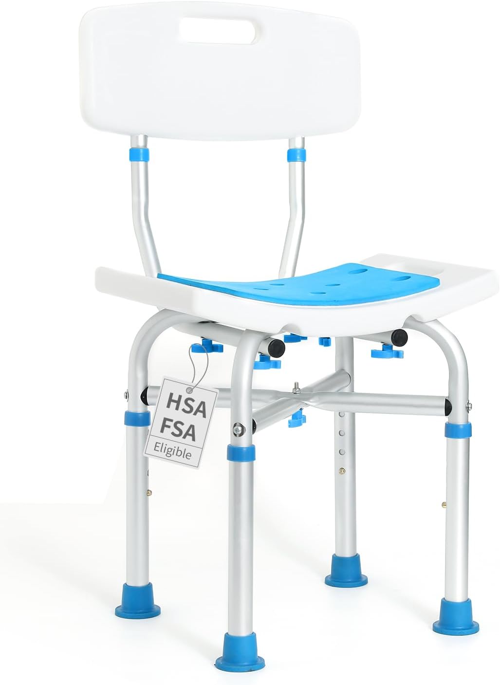 FSA Heavy Duty Shower Chair with Back for Seniors and Elderly