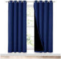 Full Shade Curtain Panels Pair - Real Blackout Thermal Drapes 52 x 72
