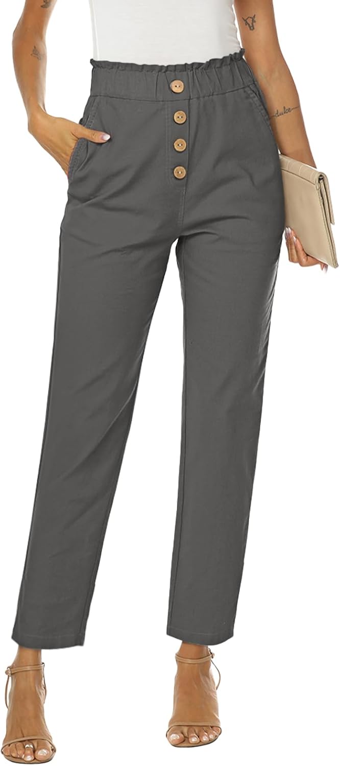 NIMIN Womens Casual Pants High Waisted Work Pants with Pockets