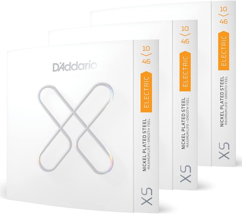 D'Addario XS Nickel Coated Electric Guitar Strings, 10-46 Set
