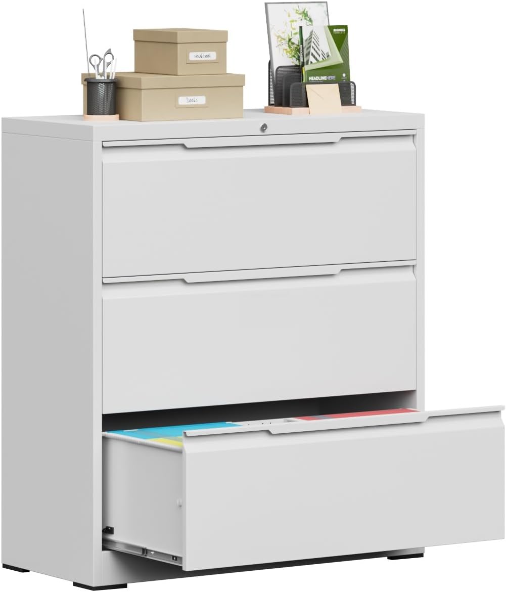 Lateral File Cabinet with Lock for Home Office Storage Needs