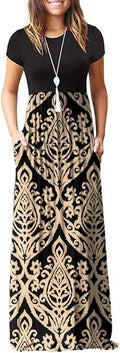 DEARCASE Maxi Dress for Women Short Sleeve Casual Summer - Comfy Shoes