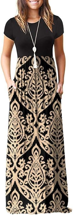 DEARCASE Maxi Dress for Women with Pockets for Summer Fun