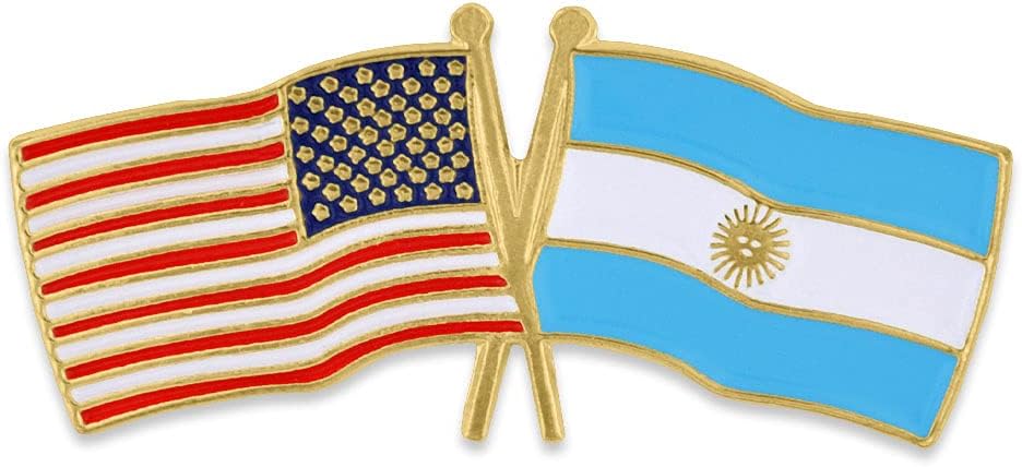 USA and Argentina Crossed Friendship Flag Enamel Lapel Pin