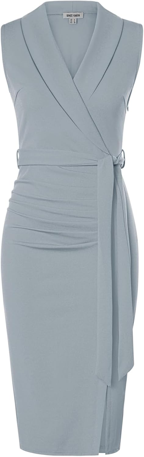 Stylish Sleeveless Bodycon Midi Dress for Work and Events