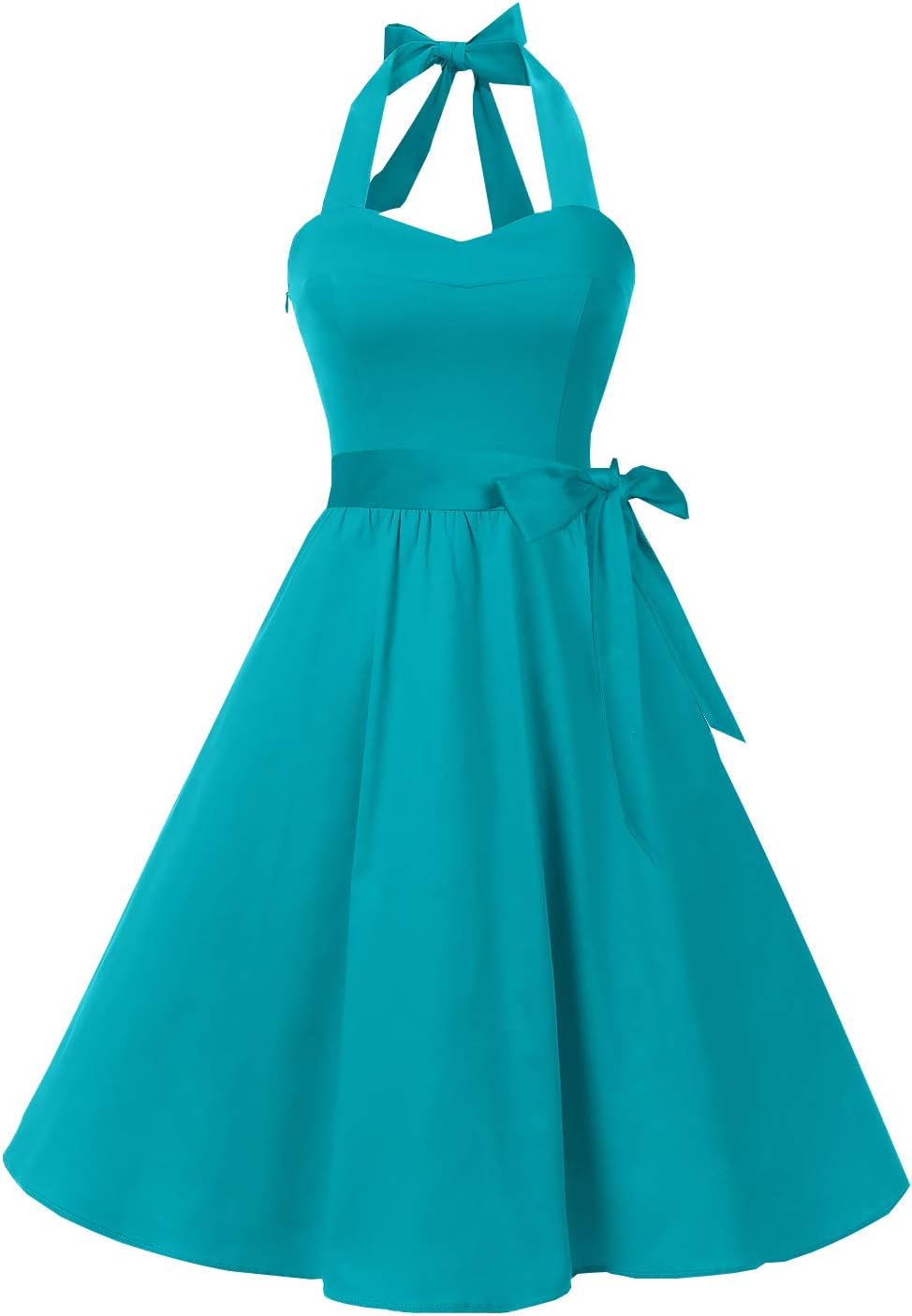Vintage Polka Audrey Dress 1950s Halter Retro Cocktail Dress